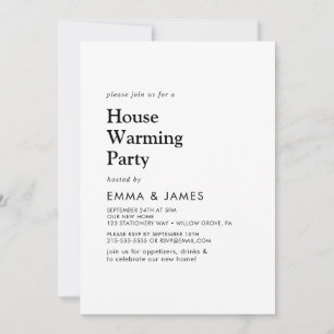 Modernes Schwarzes Typografisches Party Einladung