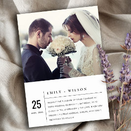 MODERNES SCHWARZES UND WEISSES FOTO EINLADUNG