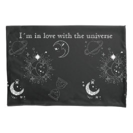 Modernes schwarzes Universum-Muster für ihn Kissenbezug