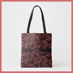Modernes schwarzes, warmes rotes Teardrop-Muster Tasche