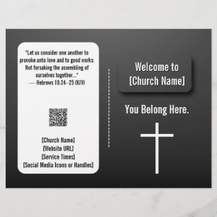 Modernes Schwarzes Zeitgenössisches Kirchenbulleti Flyer