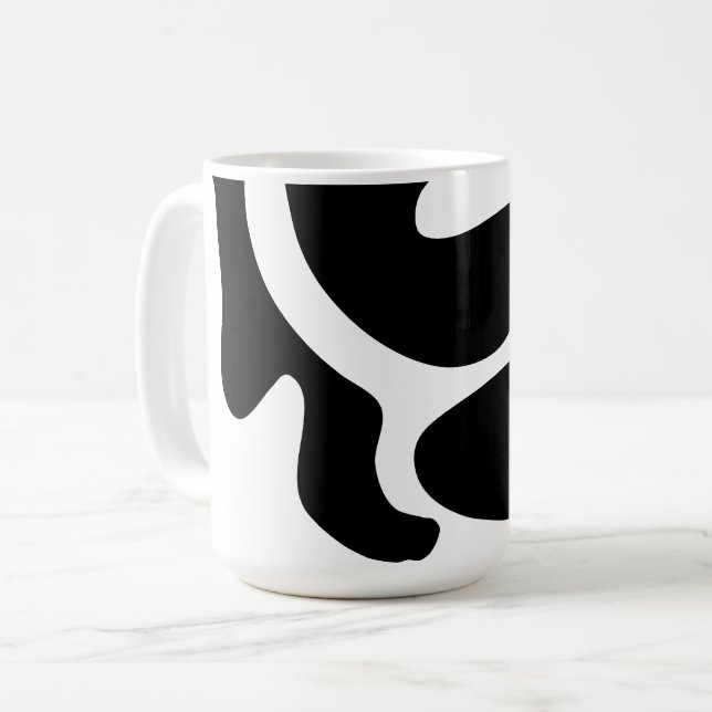 Modernes Schwarzweiß-Freeform-Muster Kaffeetasse (Vorderseite Links)