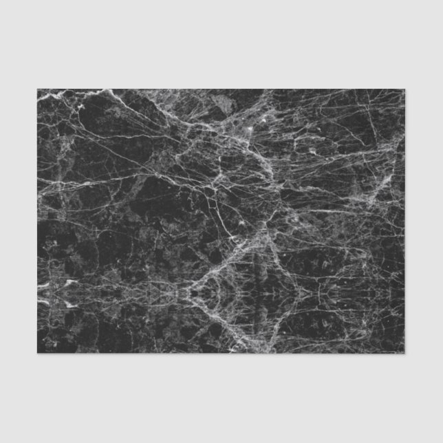 Modernes Schwarzweiss-Imitat-Marmormuster Seidenpapier (Vorderseite)