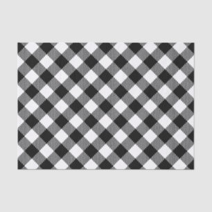 Modernes Schwarzweiss-Karo-Gingham-Muster Seidenpapier