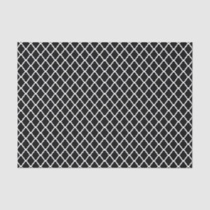 Modernes Schwarzweiss-Marokkaner Quatrefoil Muster Seidenpapier