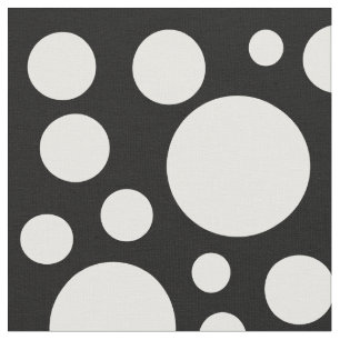 Modernes Schwarzweiss-Tupfen-Muster Stoff
