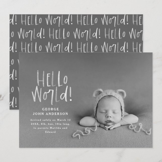 Modernes Schwarzweiß-Typografie-Foto Ankündigung (Vorne/Hinten)