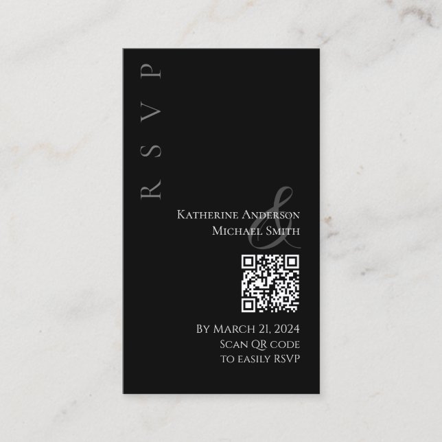 Modernes Schwarzweiß-UAWG mit QR-Code Visitenkarte (Vorderseite)