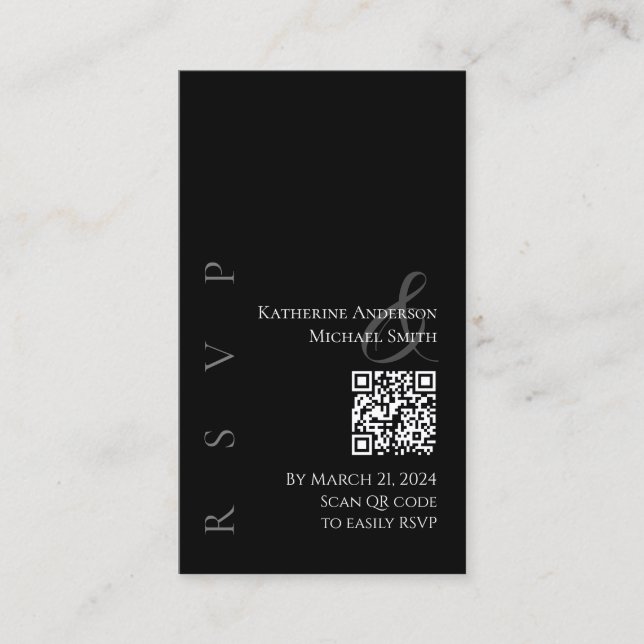 Modernes Schwarzweiß-UAWG mit QR-Code Visitenkarte (Vorderseite)