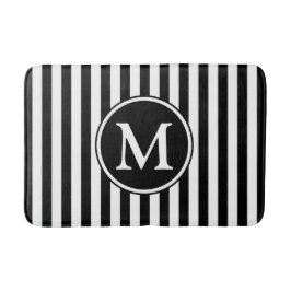 Modernes Schwarzweiß-Weiß-Monogramm Badematte