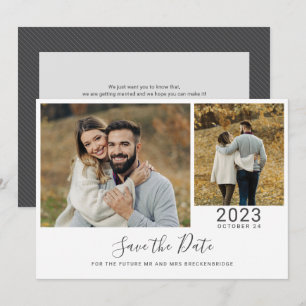 Modernes Script 2 Fotos Save The Date