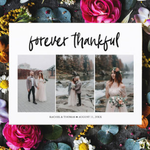 Modernes Script 3 Foto Hochzeit Vielen Dank Postca Einladungspostkarte