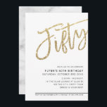 MODERNES SCRIPT 50. Geburtstag 50 Gold Glitzer Einladung<br><div class="desc">von kat massard >>> https://linktr.ee/simplysweetpaperie <<< Ein trendiges, handgeschriebenes Einladungs-Design für Ihren 50. GEBURTSTAG - ich habe die meisten Altersstufen im Geschäft TIP :: 1. Um Grafiken und Schriftart zu ändern/zu verschieben und mehr Text hinzuzufügen, klicken Sie auf den Button "Anpassen". - - - - - - - - -...</div>