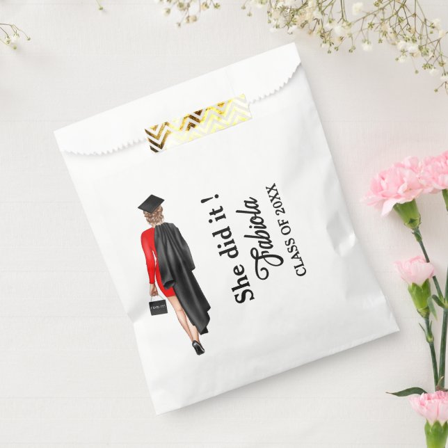 Modernes Script Abschluss Girl Gastgeschenk Geschenktütchen (Versiegelt)