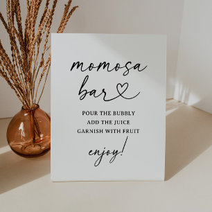 Modernes Script Baby Dusche Momosa Bar Sign Sockelschild