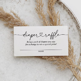 Modernes Script Baby Shooter-Windeln-Raffle-Ticket Begleitkarte