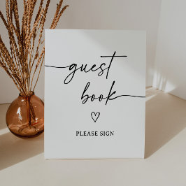 Modernes Script Baby Shooting Guest Book Sign Sockelschild