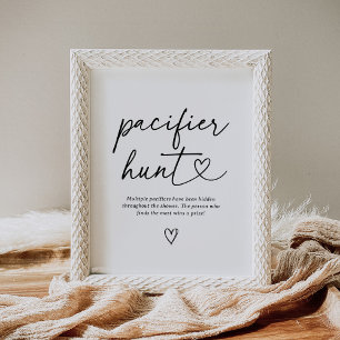 Modernes Script Baby Shooting Schnuller Hunt Sign Poster