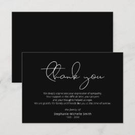 Modernes Script Beileid Danke für die Bestattungsk