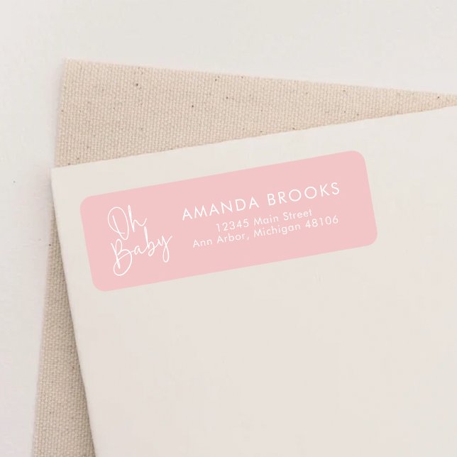 Modernes Script Blue Oh Baby Einfache Rücksendeadr (Von Creator hochgeladen)