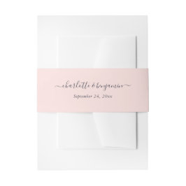 Modernes Script Blush Pink Navy Blue Wedding Einladungsbanderole