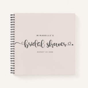 Modernes Script-Brautparty Blush Pink Gast Notizbuch