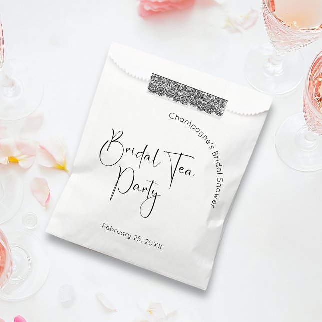 Modernes Script Brautparty Bridal Tea Party Geschenktütchen (Von Creator hochgeladen)