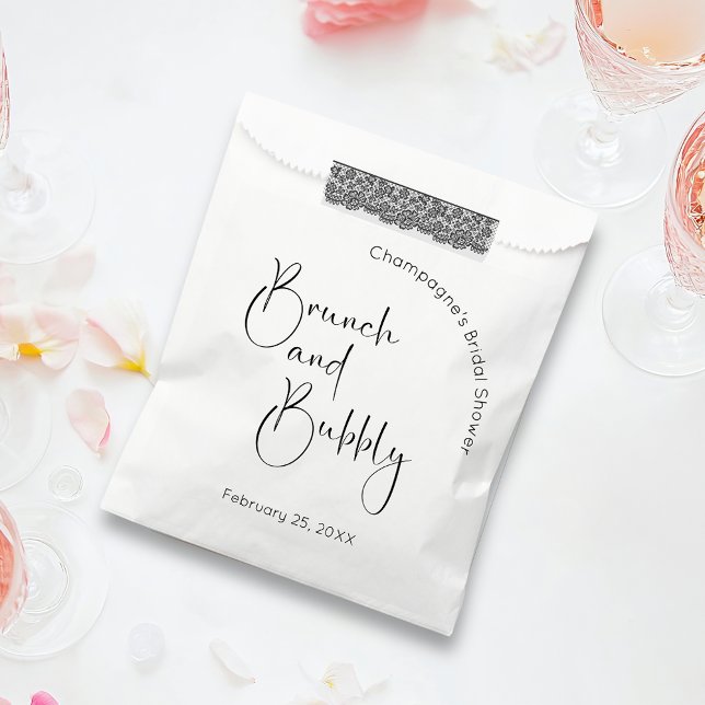 Modernes Script Brautparty Brunch und Bubbly Geschenktütchen (Von Creator hochgeladen)