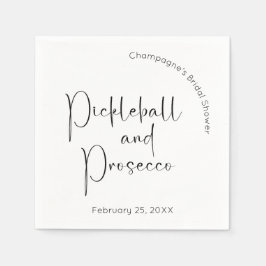 Modernes Script Brautparty Pickleball & Prosecco Serviette