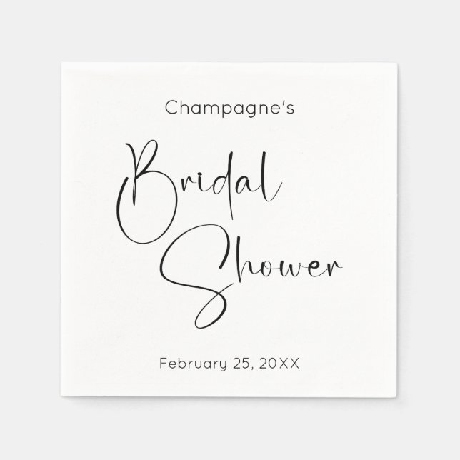 Modernes Script-Brautparty Serviette (Vorderseite)