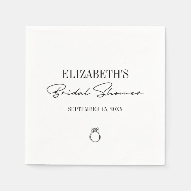 Modernes Script-Brautparty Serviette (Vorderseite)