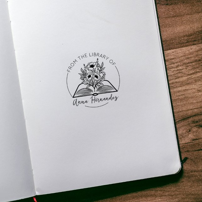 Modernes Script-Buchzeichen, botanisches Buch Gummistempel (Von Creator hochgeladen)