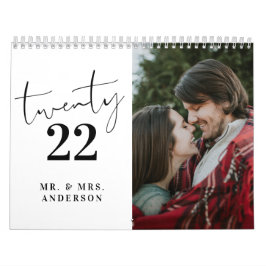 Modernes Script Calligraphy Newly Wed Foto Kalender