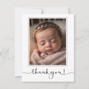 Modernes Script Custom Newborn Baby Foto vielen Da Einladung