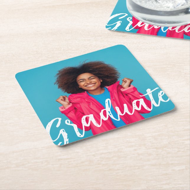 Modernes Script-Foto-Abschluss Rechteckiger Pappuntersetzer (angewinkelt)