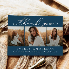 Modernes Script Foto Abschluss Vielen Dank Postkarte