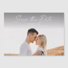 Modernes Script-Foto für Hochzeiten speichern das Magneteinladung