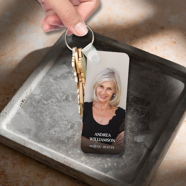 Modernes Script-Foto-Gedenkmal für das Gedächtnis Schlüsselanhänger (In Loving Memory photo double-sided keepsake aluminum keychain)