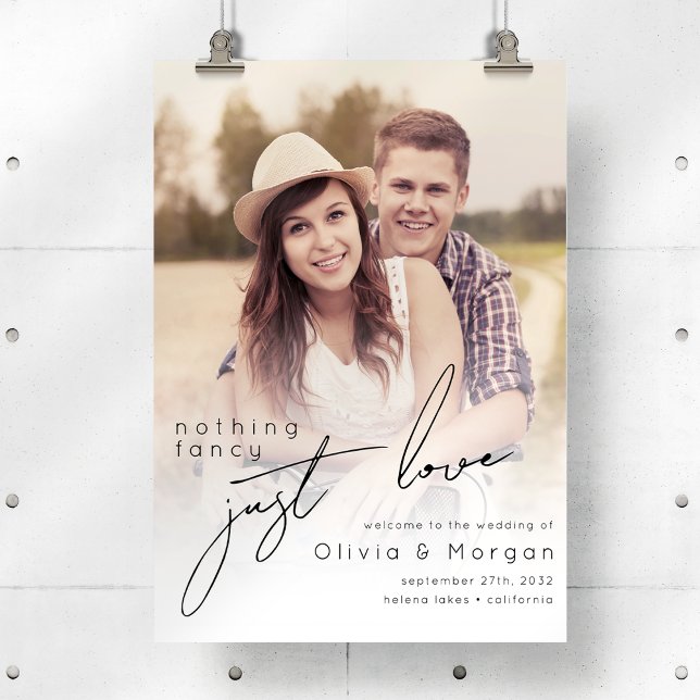 Modernes Script-Foto Hochzeit Begrüßungszeichen Poster (Von Creator hochgeladen)