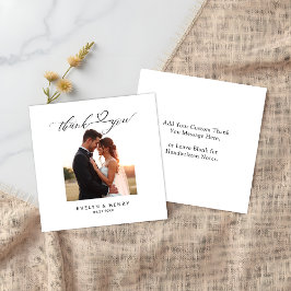 Modernes Script Foto Hochzeitsbudget Danke Karte