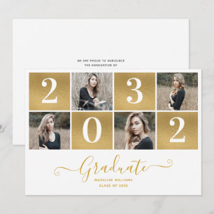 Modernes Script-FotoCollage 2025 Abschluss Ankündigung