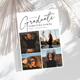 Modernes Script Graduate 4 Fotos Abschluss Ankündigung