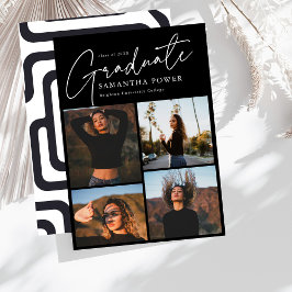 Modernes Script Graduate 4 Fotos Abschluss Ankündigung