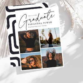 Modernes Script Graduate 4 Fotos Abschluss Ankündigung