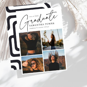 Modernes Script Graduate 4 Fotos Abschluss Ankündigung
