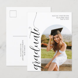 Modernes Script Graduate Arch Foto Einladung Postkarte