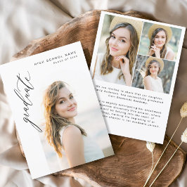 Modernes Script Graduate Einfaches Foto Abschluss Ankündigung