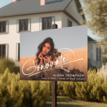 Modernes Script Graduate Foto Abschluss Yard