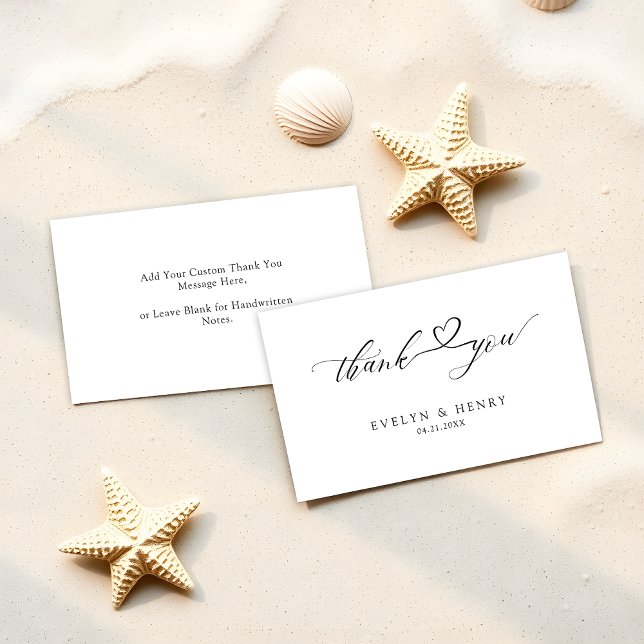 Modernes Script Heart Wedding Budget Vielen Dank Mitteilungskarte (Von Creator hochgeladen)