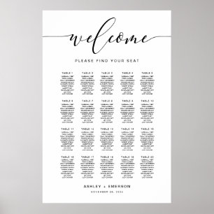 Modernes Script Hochzeitsdiagramm-Poster Poster